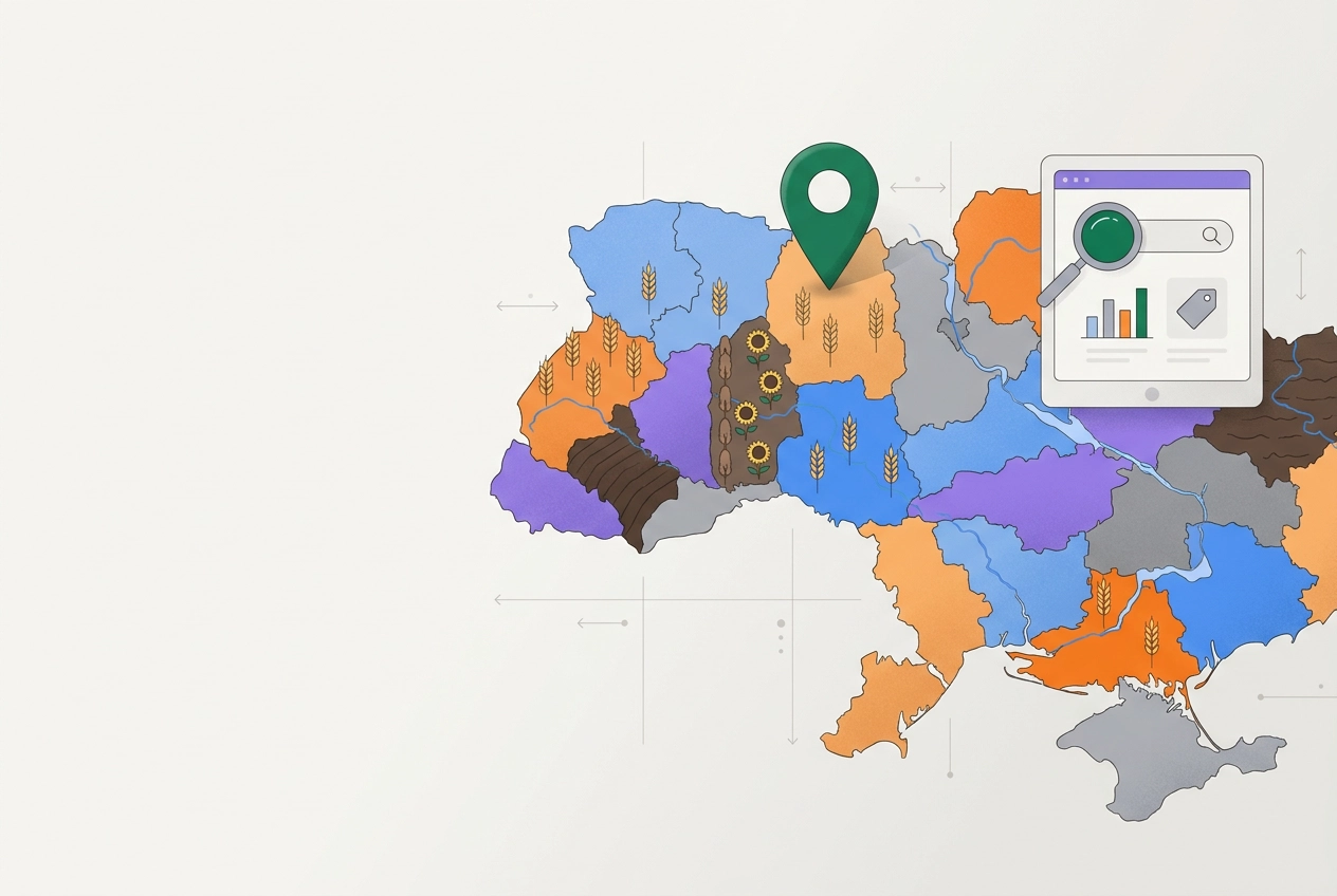 Professional header image for comparison analysis: Які платформи для пошуку земельних аукціонів в Україні з ...