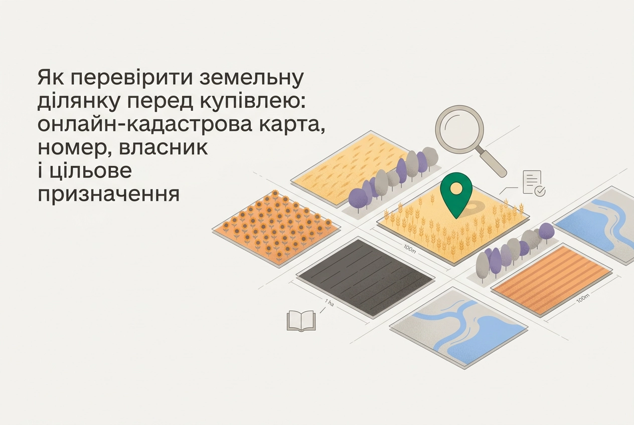 Professional header image for step-by-step guide: Як перевірити земельну ділянку перед купівлею: онлайн-кад...